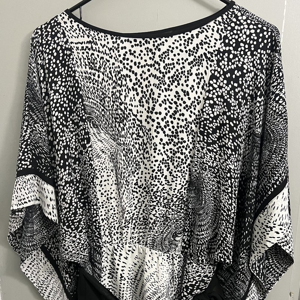 BCBG Black & White Print Dress XXS